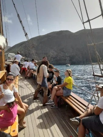 pirate playing with passengers aboard the Peter Pan ship