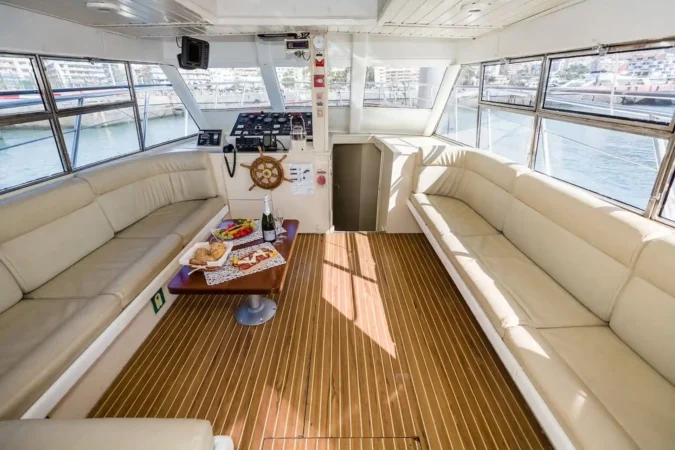 Neptuno yacht restroom interior