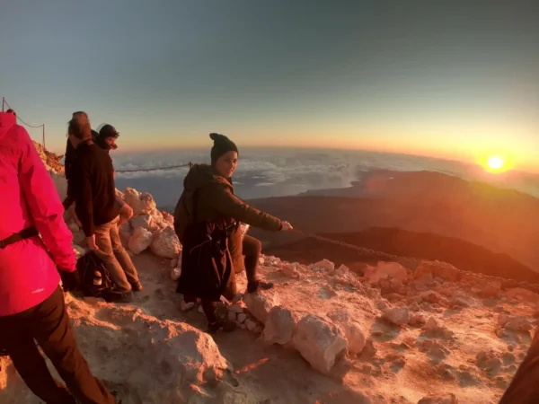 Group of people hiking in El Teide